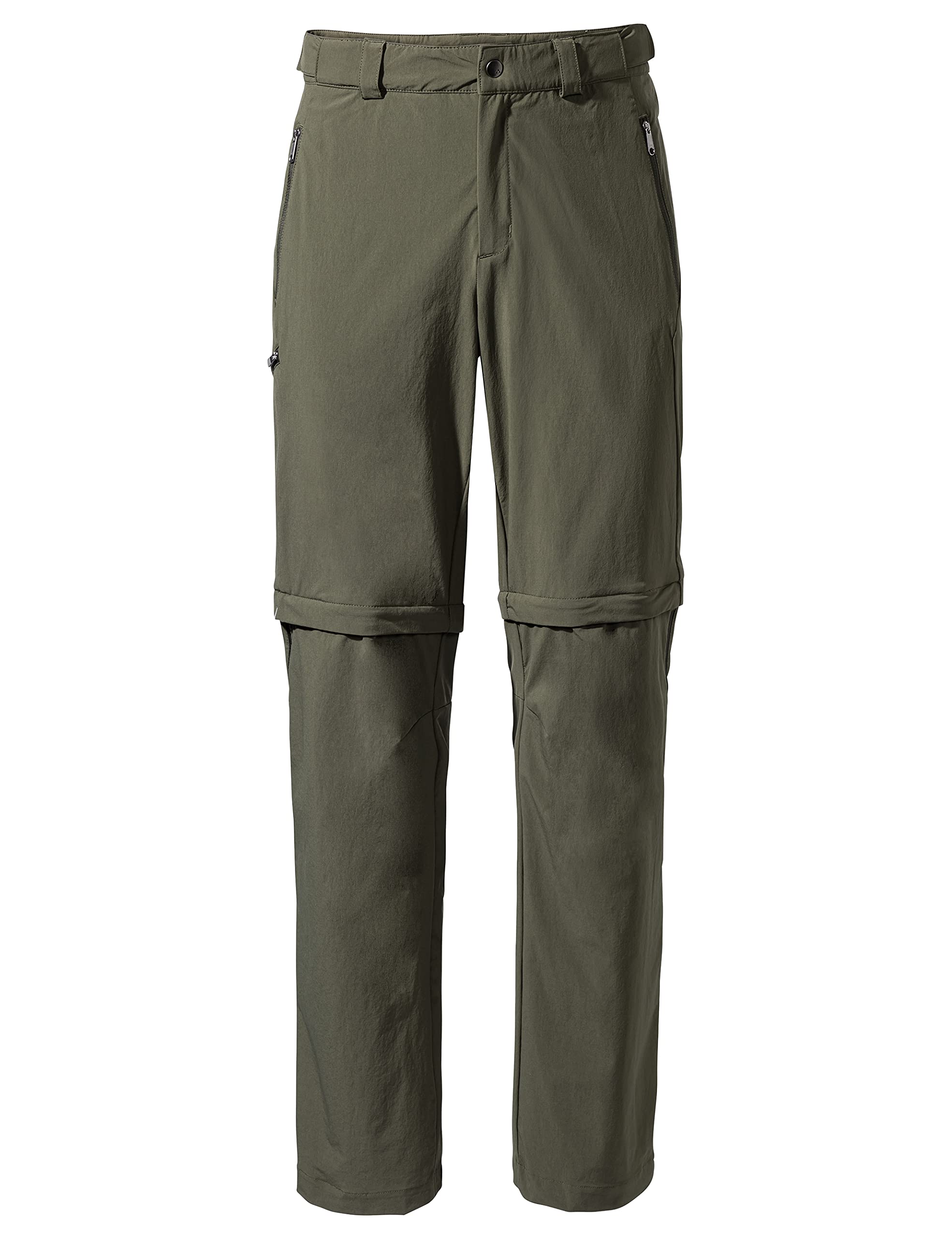 VAUDE Wanderhose Herren Farley Stretch T-Zip Pants III - Wasserabweisende Herren Wanderhose Zip Off, atmungsaktive Trekkinghose mit Hosenbund, komfortabel & schnelltrocknend - Khaki, 48-Short