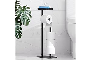Kitsure Toilet Paper Holder - Freestand, Multifunctional, Rustless, with Shelf