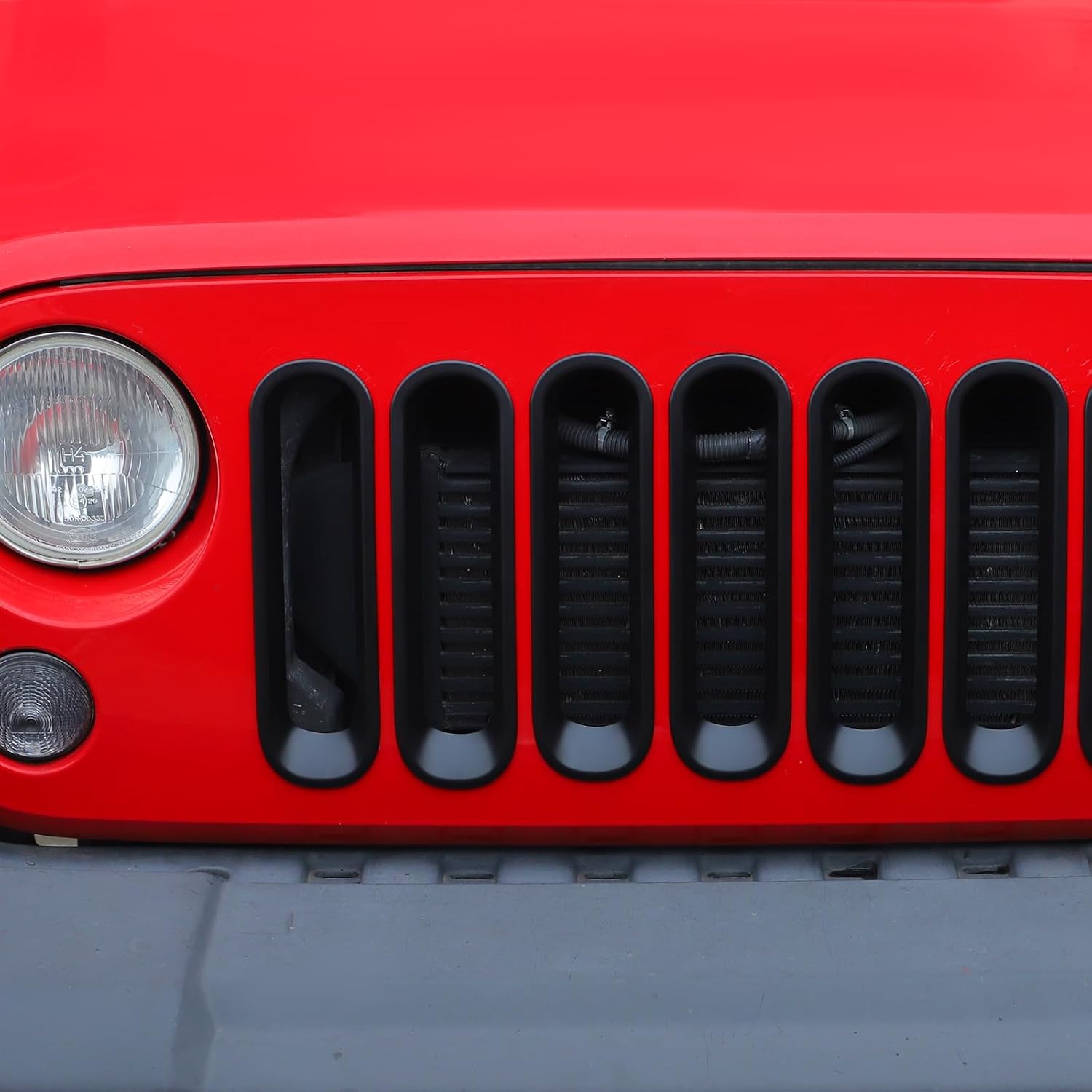 Grill Insert Grille Inserts Cover Fit for 2007-2018 Jeep Wrangler JK JKU,Black