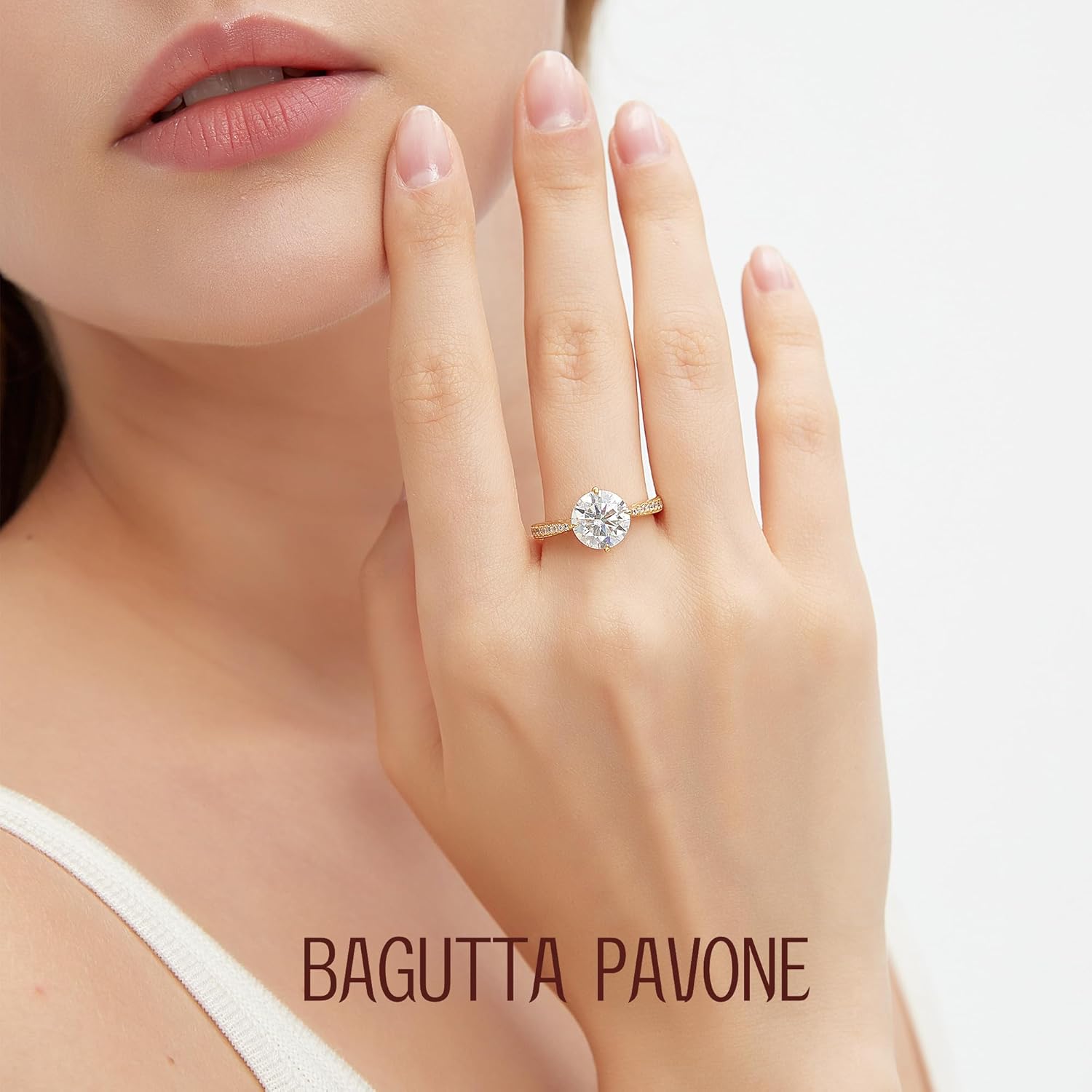 0.5/1/1.5/2/3CT Round/Flower/Round & marquise Cut Moissanite Engagement Rings for Women, D Color VVS1 Moissanite Promise Ring 18K Yellow/White Gold Plated S925 Sterling Silver - Image 4