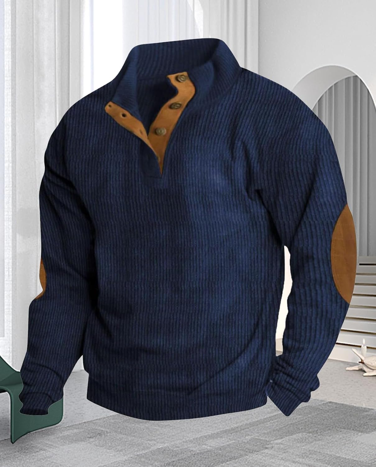 Zhyaj Western Sweatshirts for Men Aztec Retro Pullover Quarter Zip Sweatshirt Mens Stitching Color Fleece Sweatshirt