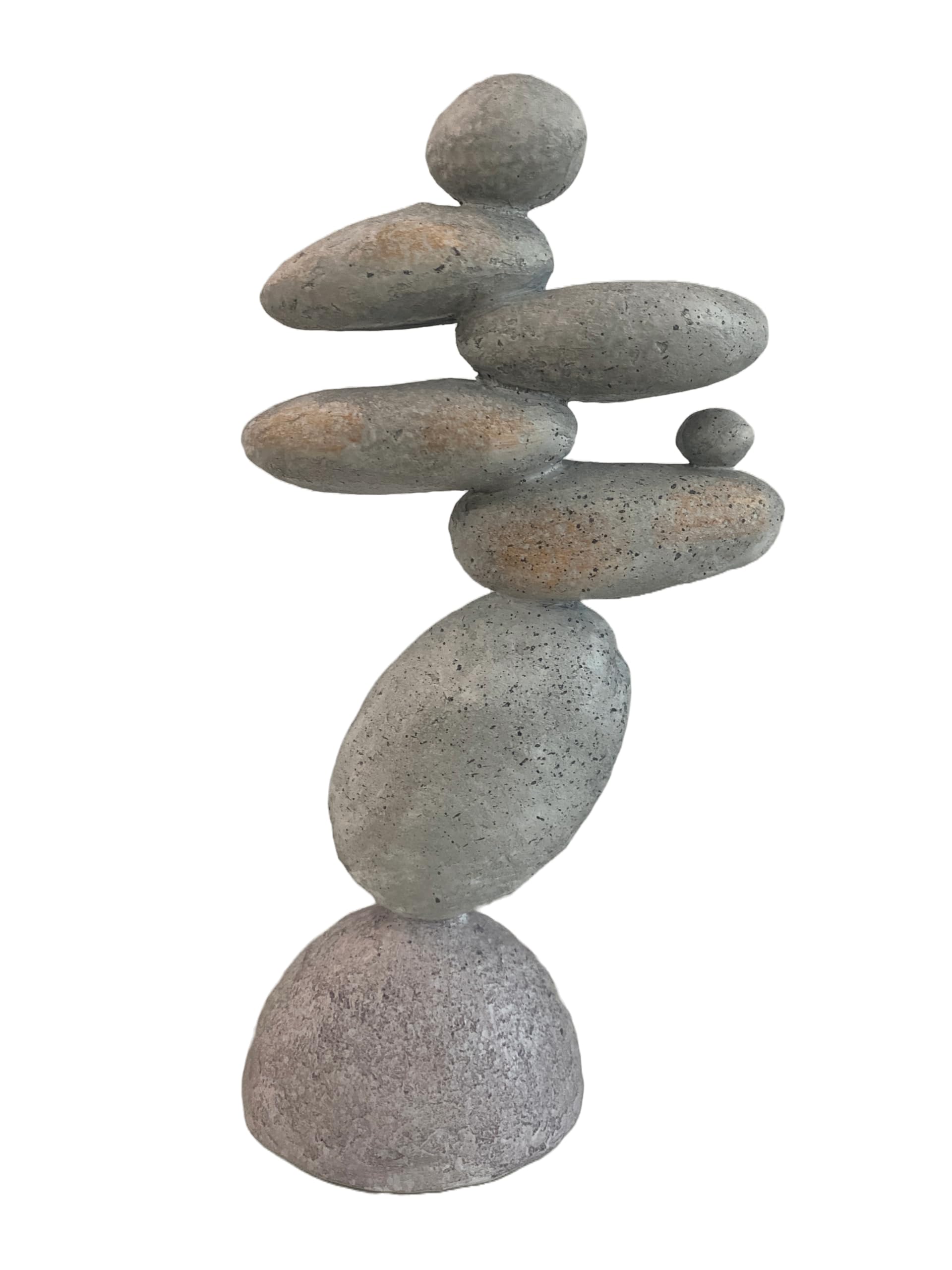 Haute Collage Balancing Cairn Inspired Resin Stone Stack Sculpture for Indoors/Outdoor Gardern Decoration