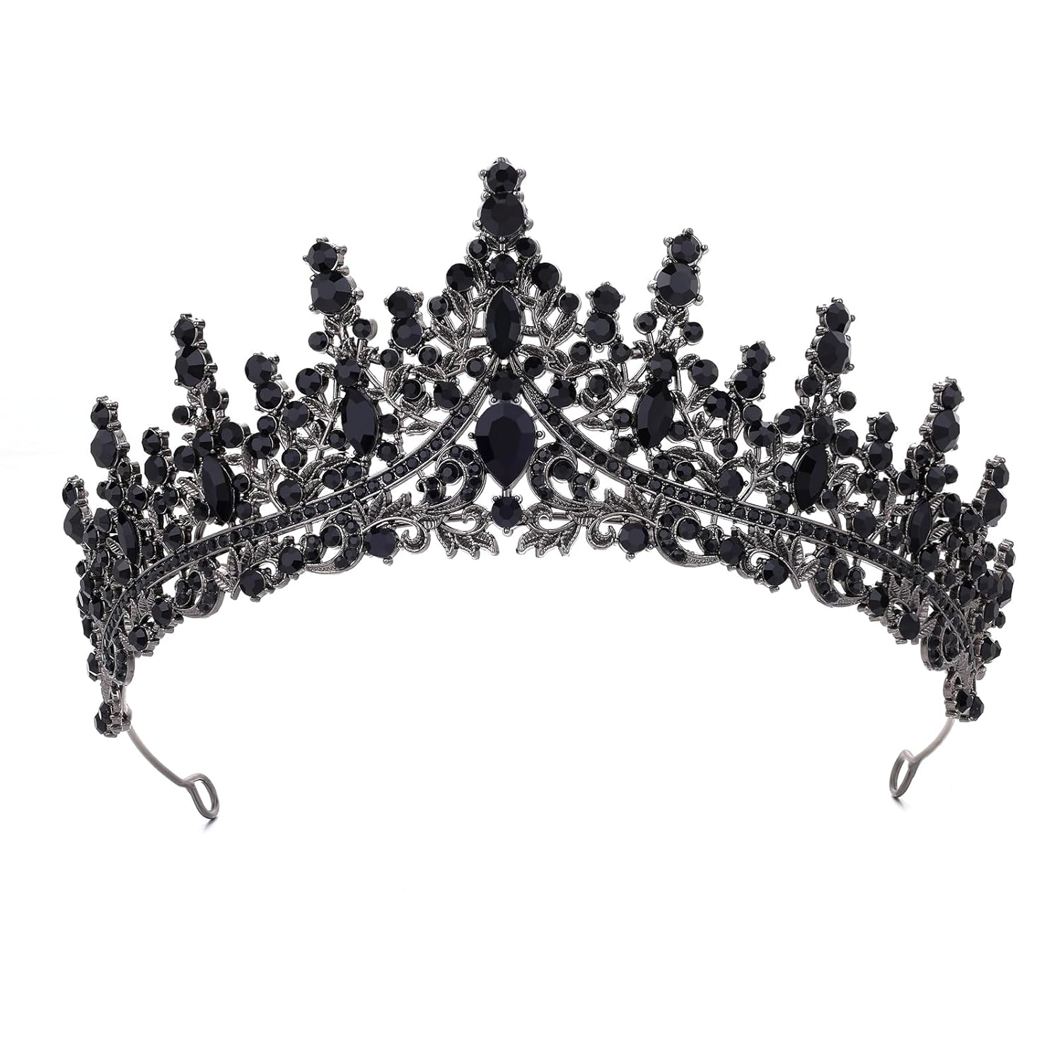 Black Tiara for Women Crystal Queen Crowns Rhinestone Princess Tiaras for Girl Wedding Headband for Bride Hair Accessories for Halloween Costume Birthday Party Prom Mother's Gifts