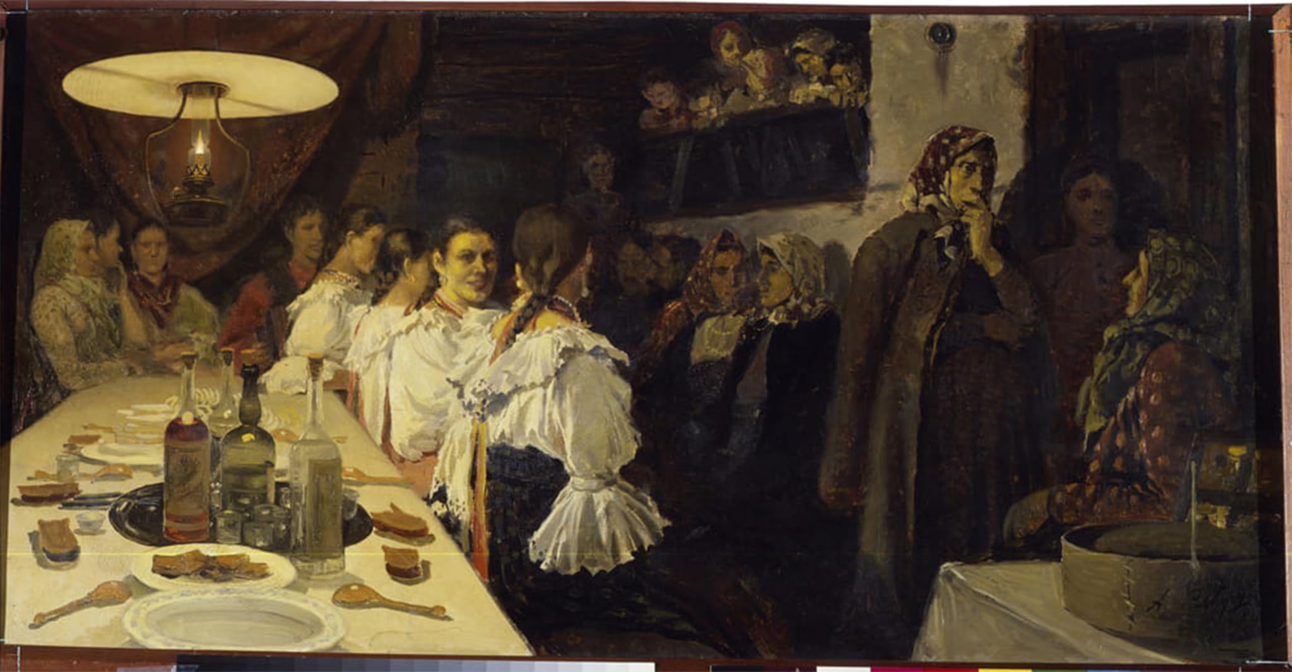 SERENDIPITP Vintage Picture Print on Canvas Wall Art Poster Waiting for the Return From the Church of a Newlywed Couple by Andrei Petrovich Ryabushkin Artwork Print Poster for Wall Decor 60x90cm