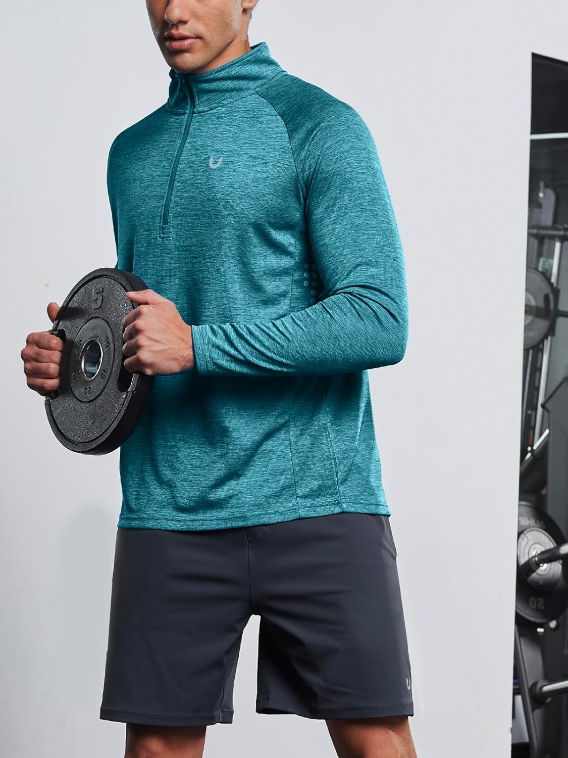 NORTHYARD Quarter Zip Pullover Men Running Shirt Long Sleeve Moisture Wicking Quick Dry Athletic Workout Shirts - Image 3