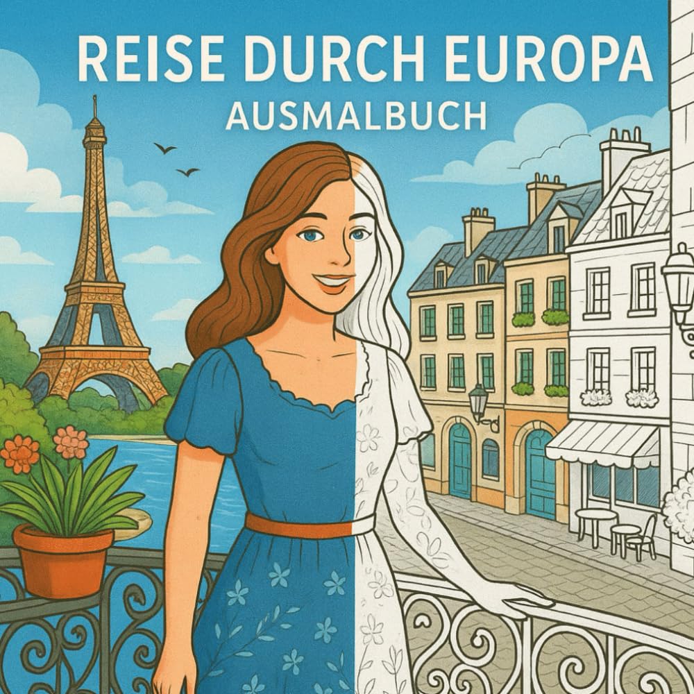 Reise durch Europa: Ausmalbuch