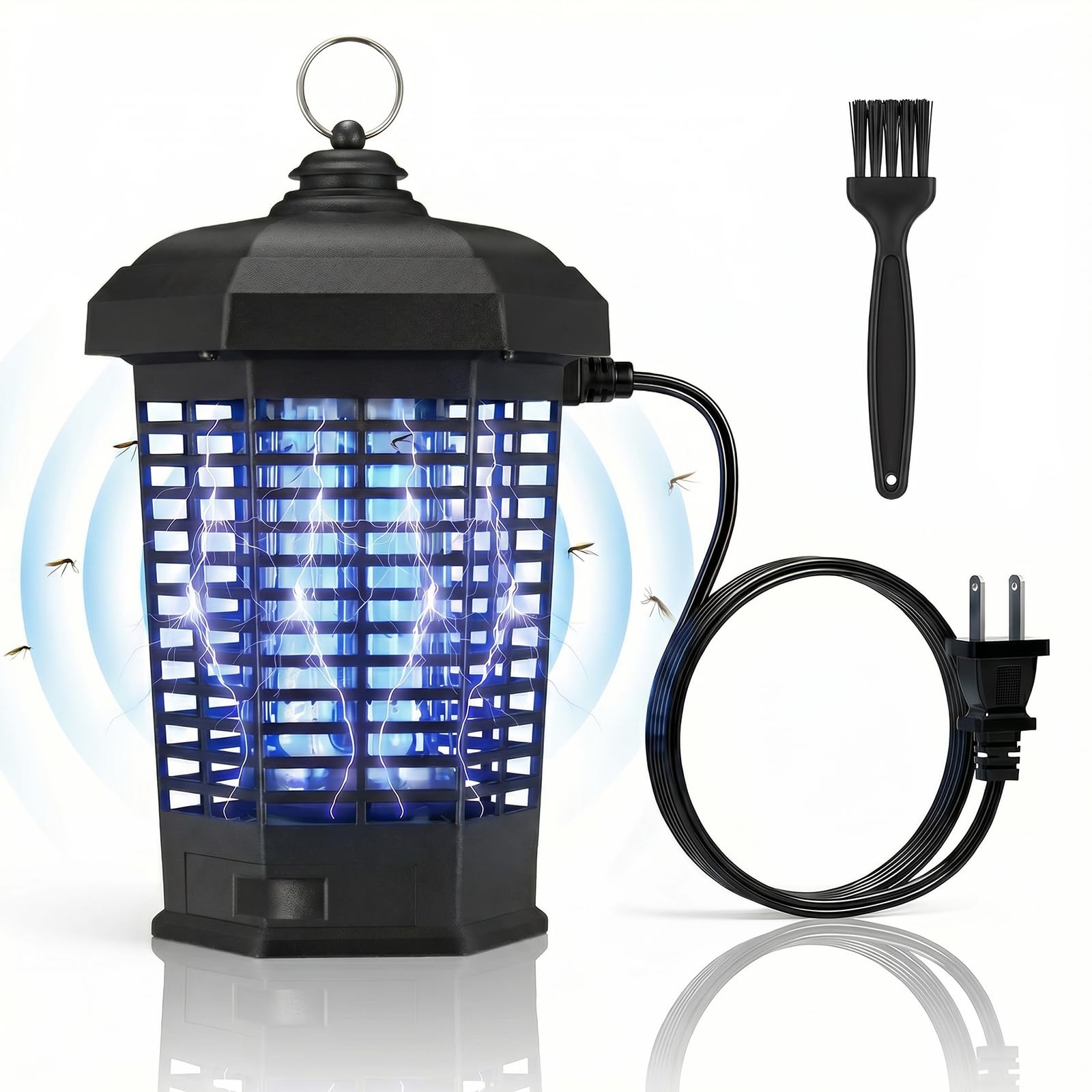Wiederaufladbarer Insektenvernichter für drinnen und draußen, Mückenzapper, elektrischer Moskito-Zapper, Insektenvernichter, elektronischer Fliegenvernichter für Hinterhof, Terrasse, Garten