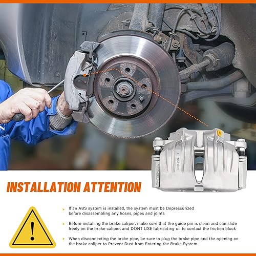 Miniatura 6 de DRIVESTAR 18B4799A 18B4798A Pinza de freno delantero, compatible con Buick Rainier 2004-05, Chevrolet SSR 2006/2002-05 Trailblazer, 2002-05 GMC