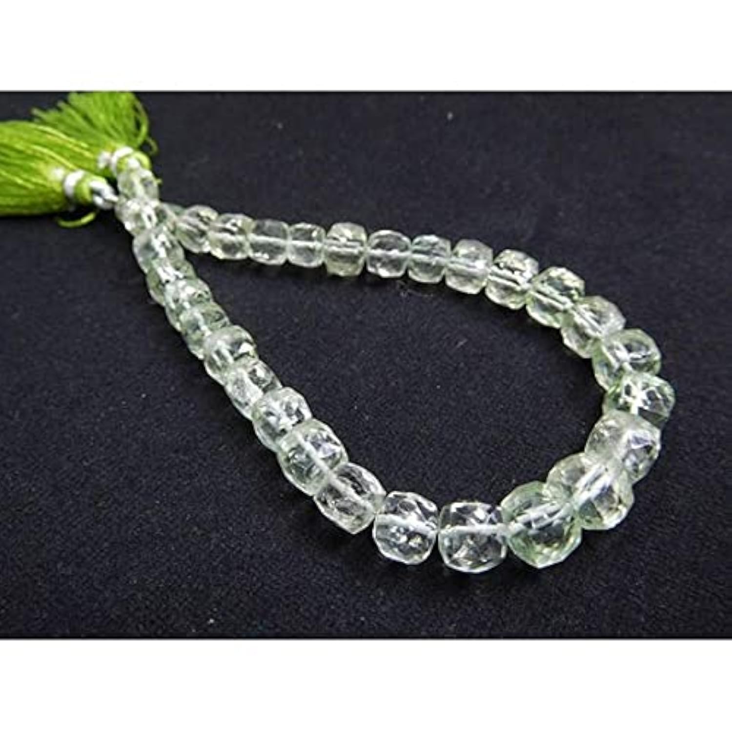 Améthyste verte perles cubes facettés 6-7mm pour look bohème chic