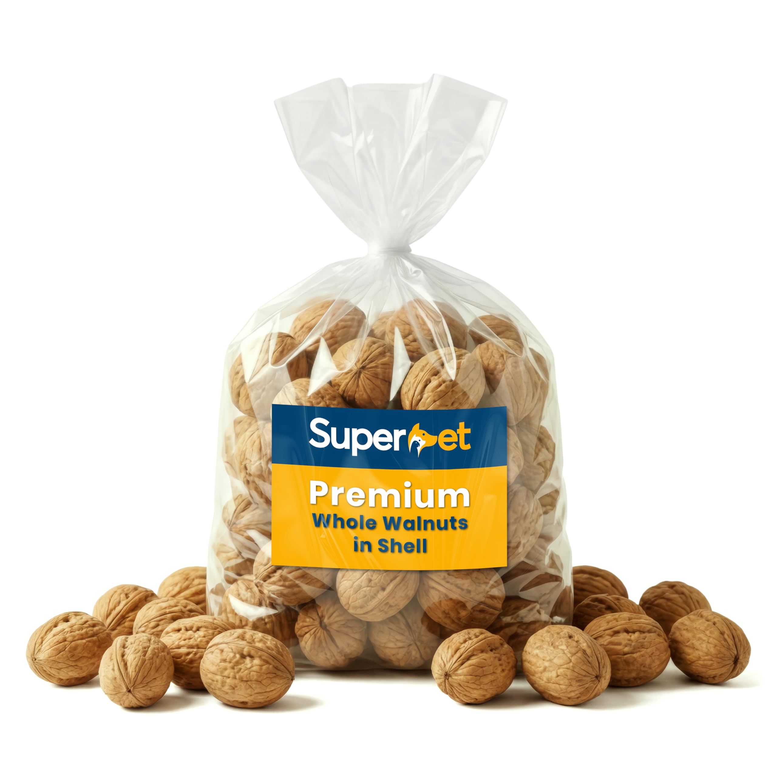 Superpet Premium Walnuts in Shell, Squirrel and Parrot Food, High-Energy Natural Unsalted Nuts, Bird Food for Garden Wildlife, Enrichment Whole Nuts in Shells (0.5kg)