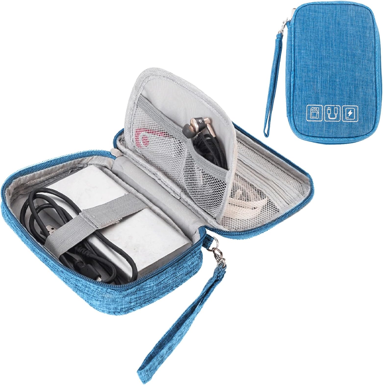 BDSHUNBFCable Organiser Bag, Electronics Accessories Bag Organiser for Cables, Travel Cable Organiser Bag, Travel Gadget Bag for Cable, for Cable Charger Power Bank SD Card Phone
