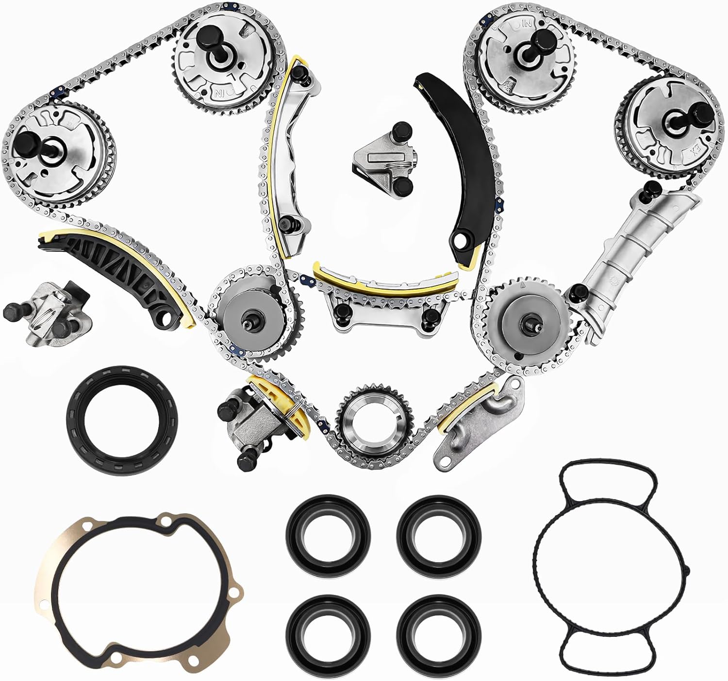 3.6 Timing Chain Kit W/VVT Sprocket 9-0753SVVT for 2007-2015 Chevy Cadillac GMC Buick Pontiac Saturn Saab Suzuki 3.6L 3.0L Replace# 9-0753SX Cadena De Tiempo Kit