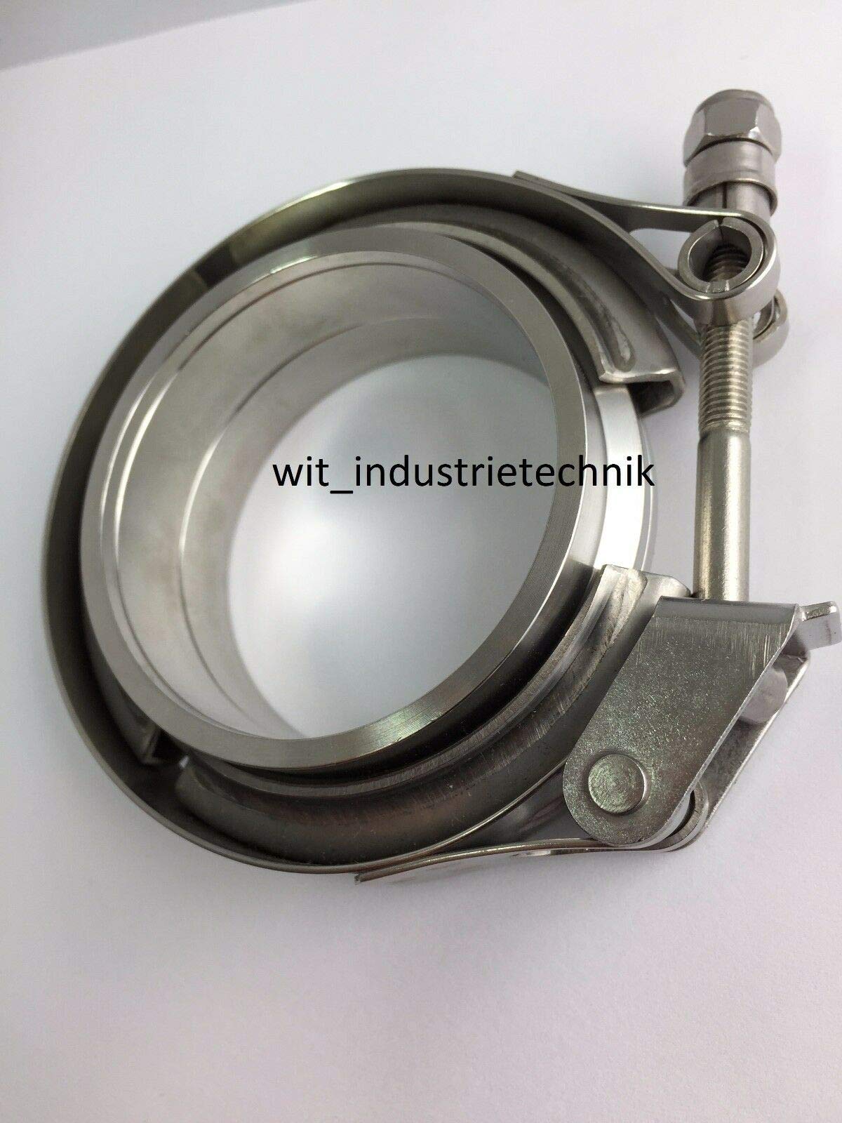 88,9mm 90mm V-Band Schelle + 2x Anschweißringe V Band 31/2" mit Schnellverschluß