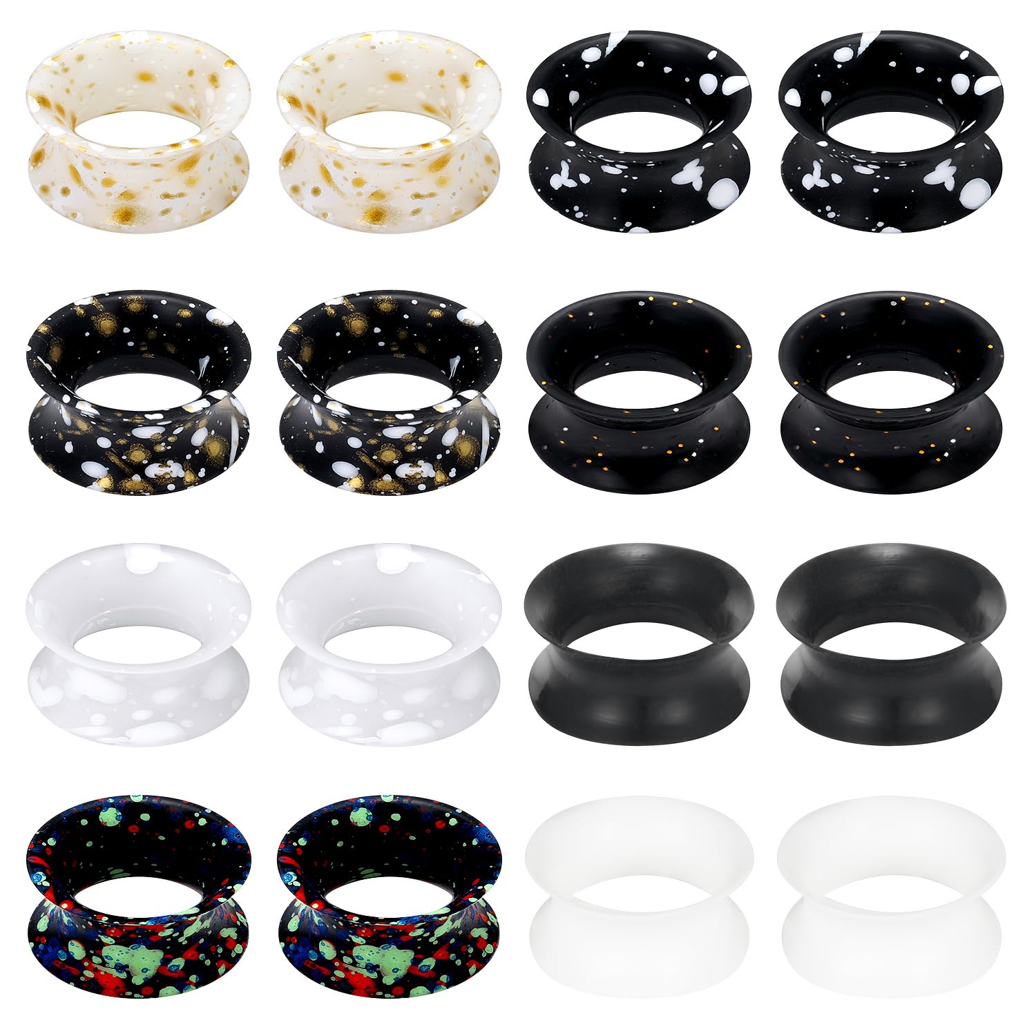 Jenxnjsjo 14g to 7/8in Ear Gauges Plugs Tunnels Taper Earrings Stretching Expander Kit Set for Women Men