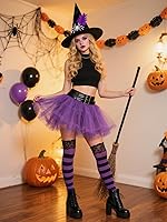 Vista 48 de Zando Paquete de 6 calcetines de algodón para mujer, por encima de la rodilla, calcetines a rayas para botas y calentadores de piernas para uso 6