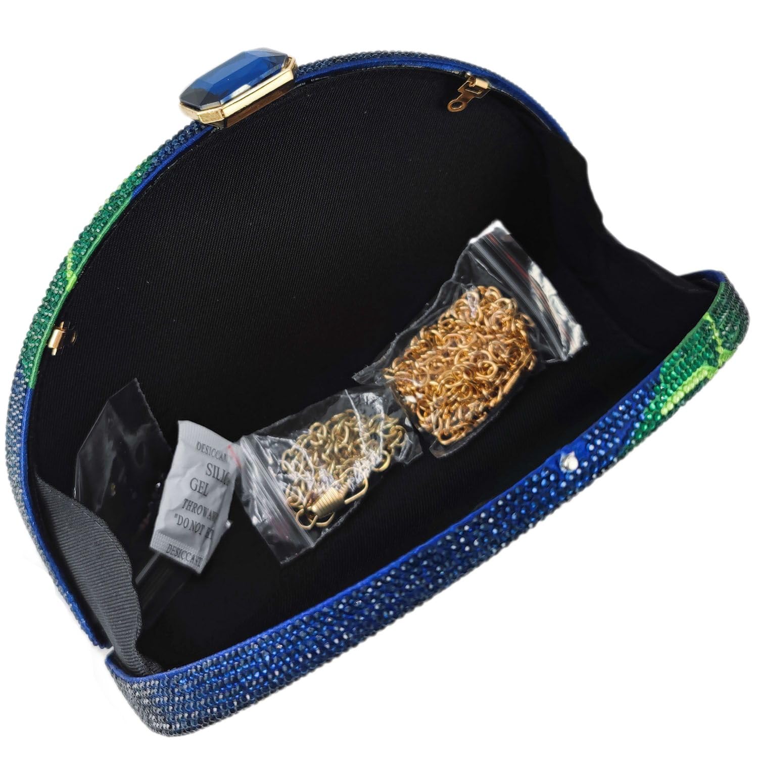 Boutique De FGG Bolso de mano formal con diamantes de imitación para mujer