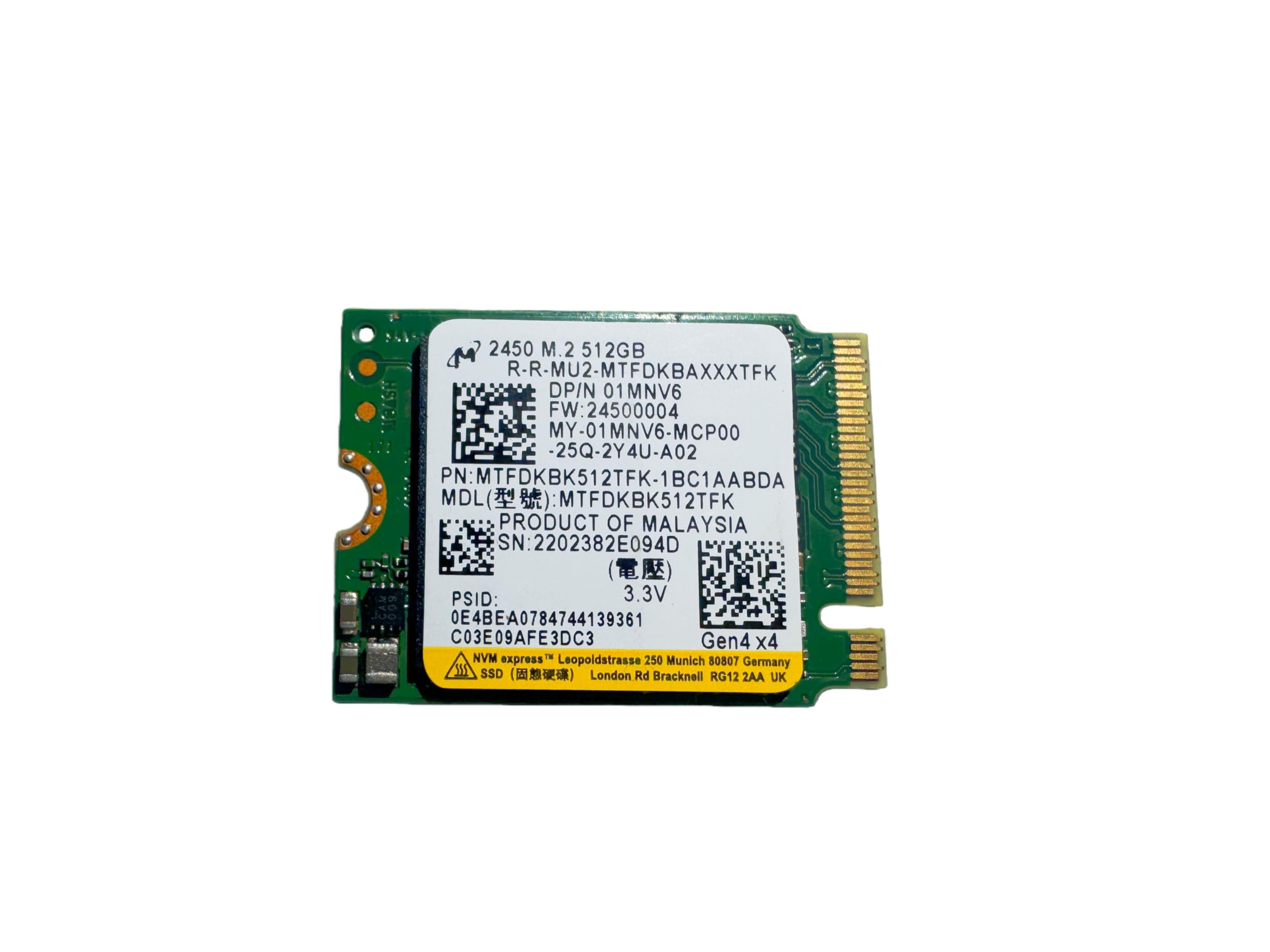 Amazon | Micron 2450 NVMe SSD 512GB MTFDKBK512TFK M.2 2230（22