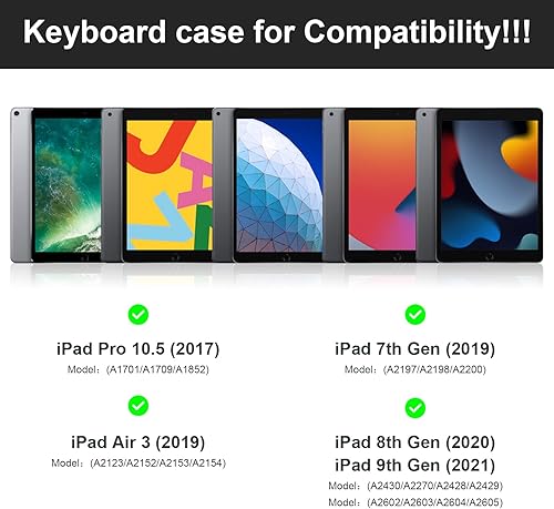 Miniatura 2 de Funda de teclado para iPad Air de 11 pulgadas (M3 2025 / M2 2024) y iPad Pro de 11 pulgadas (1ª/2ª/3ª/4ª generación), funda magnética con teclado