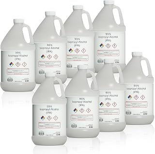 High Impact 99% Isopropyl Alcohol (IPA) Gallon - Made in The USA - Pack of 8-128 fl oz Each