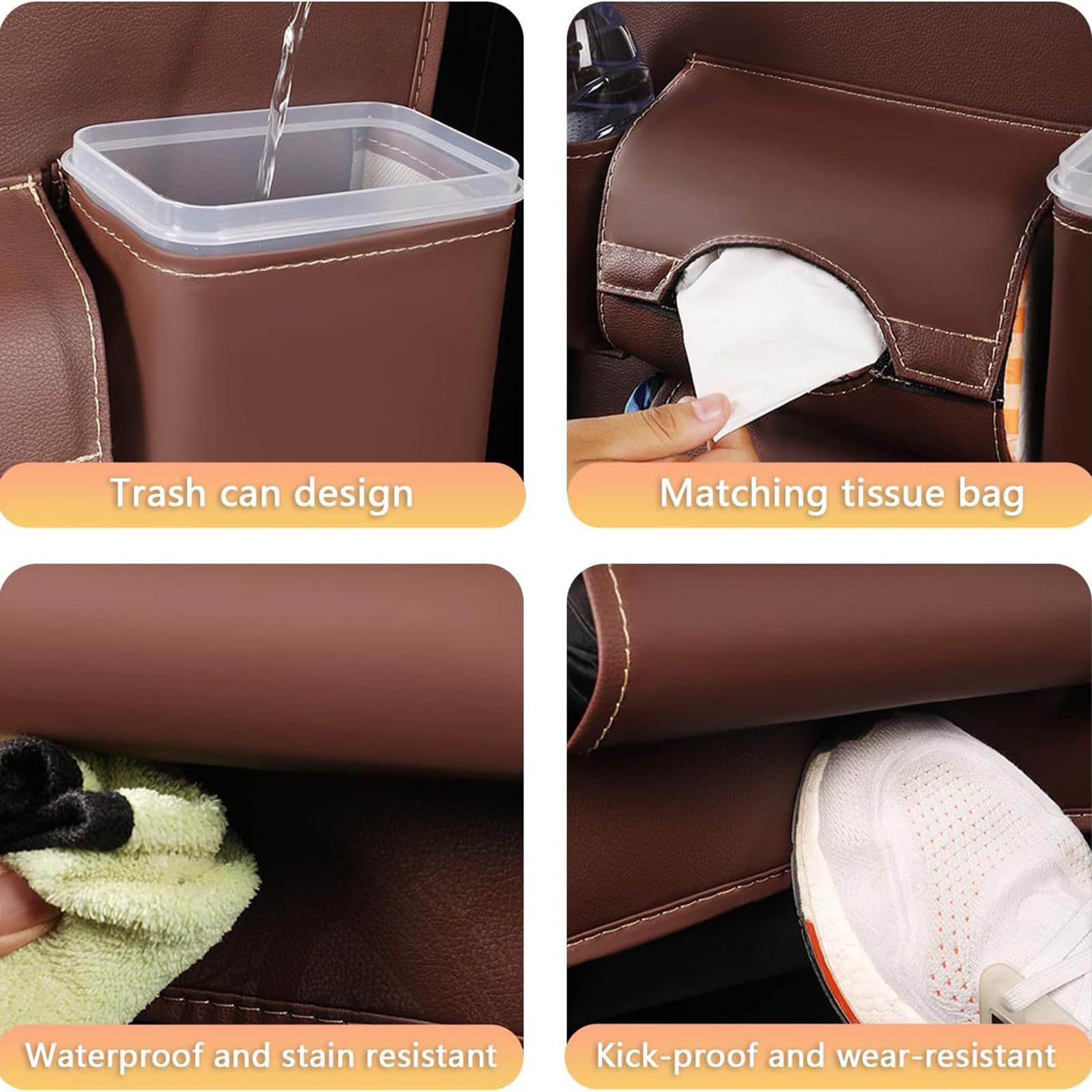 Organizer Protezione Sedile Posteriore Auto per Skoda Octavia Kamiq Karoq Kodiaq Superb Yeti Scout, Kick Mats con Tavolino Pieghevole Impermeabile con Borsa Portaoggetti Multifunzionale Accessori