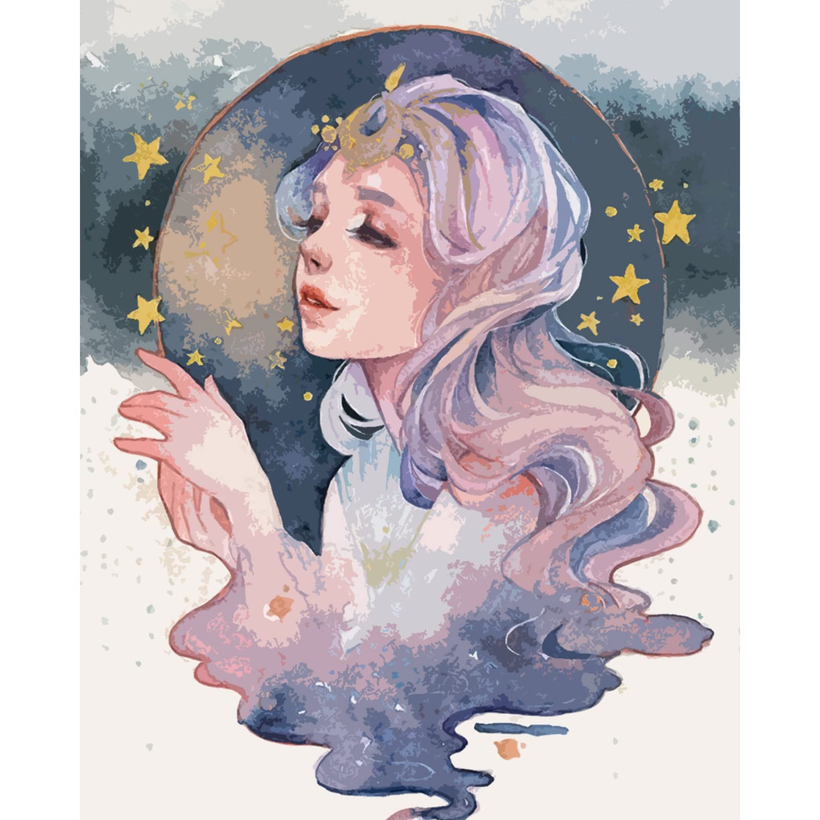 Peinture Par Numéros Adulte Débutant - Toile 40x50 Cm - Style Aquarelle - Kit Complet Avec Peintures Et Pinceaux