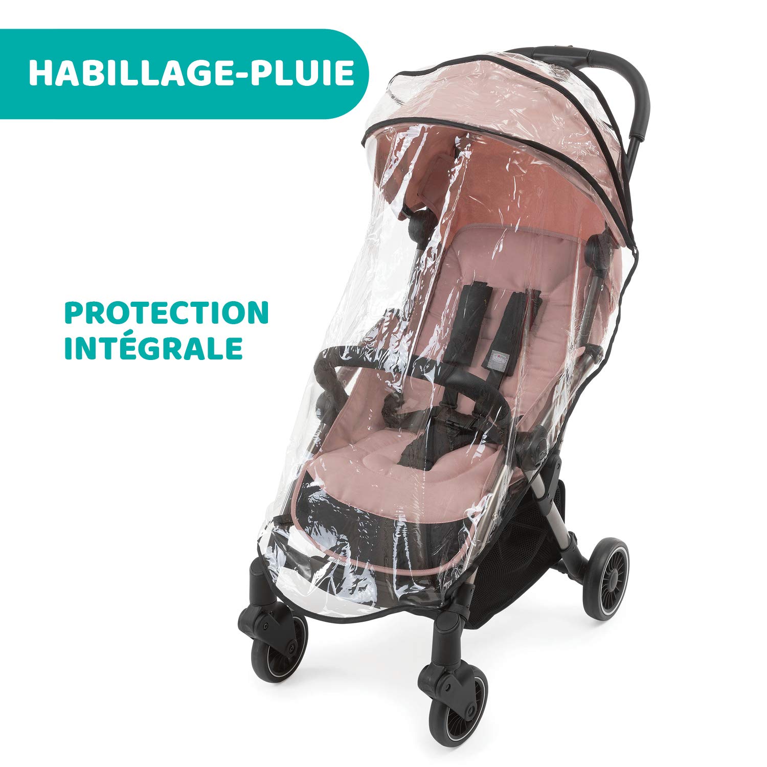 Chicco Cheerio Poussette Canne Bébé Compacte de 0 à 15 kg, Ultra Légère, Pliable et Inclinable avec Position Sommeil, Fermeture Automatique, Pare-soleil et Habillage Pluie, Blossom