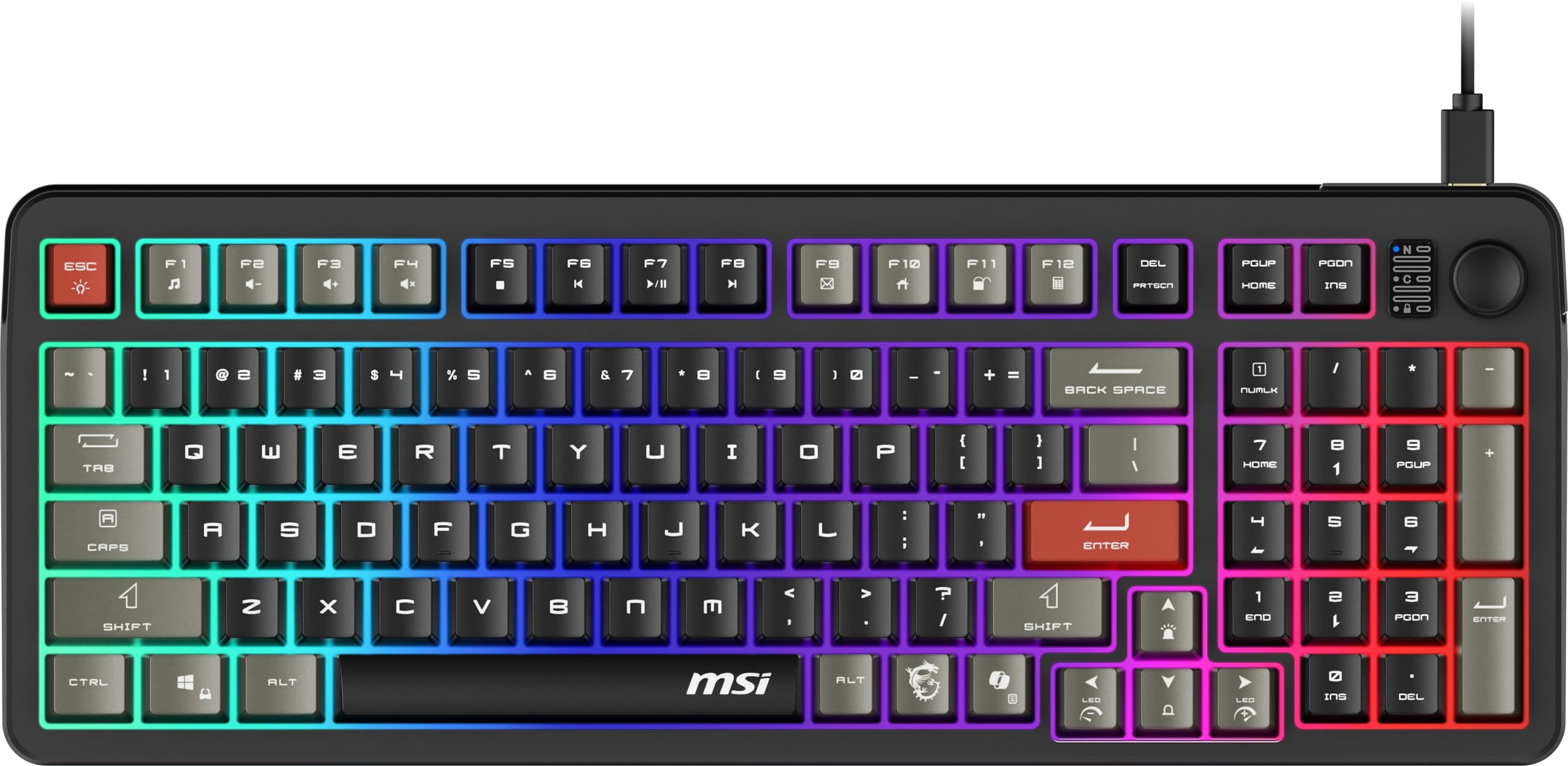MSI Forge GK110 US - Mechanical Keyboard, RGB, Ergonomic, Anti