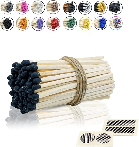 Chandler Studio - Palillos de repuesto de madera de 3 pulgadas de largo con calcomanías de huelga, fósforos de seguridad al por mayor sueltos a Negro