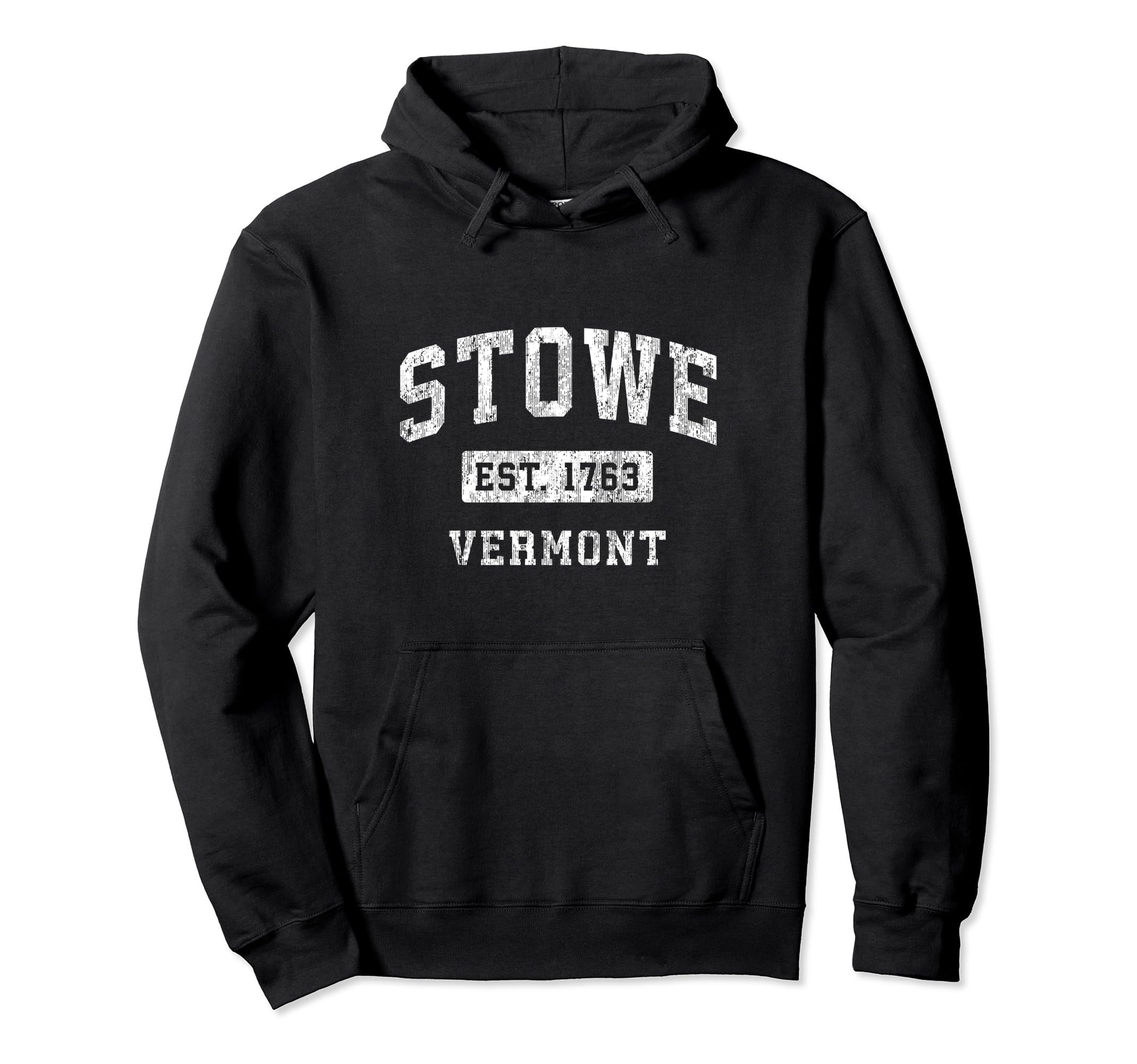 Stowe Vermont VT Vintage Established Sports Design Pullover Hoodie