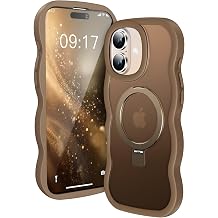 [Magnetic Stand Case for iPhone 16 - for Women], Fit for MagSafe Phone Case with Ring Holder, Translucent Silicone Shockproof Protective Wave Cover for iPhone 16 6.1 inch, Desert Titanium