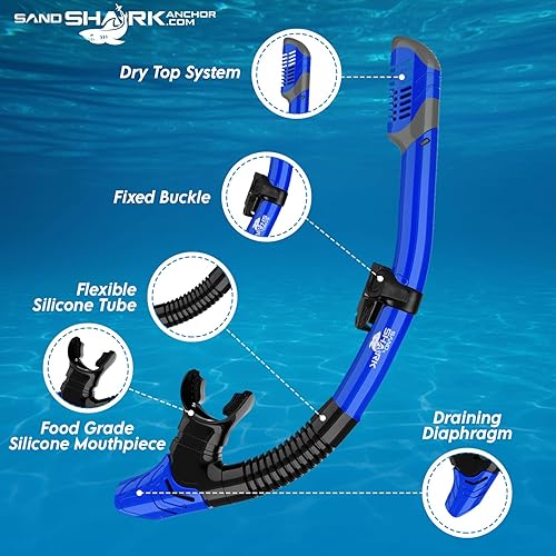 Miniatura 3 de SandShark - Juego de máscaras de esnórquel de alta calidad, vista panorámica, máscara antivaho y esnórquel con vidrio templado. Material de primera