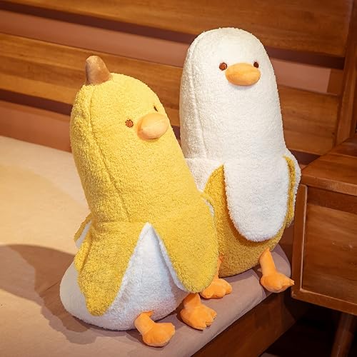 Miniatura 6 de hitoshe Juguete de peluche de pato de plátano, muñeca de animales de peluche de pato de plátano, bonita almohada de felpa para abrazar, regalo para