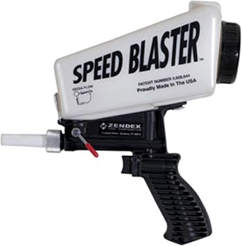 Zendex Tool - SpeedBlaster Portable Media Blaster in White - Handheld Sand Blaster Gun Kit for Air Compressor - Extended Use Fast and Powerful Sandblasting Gun
