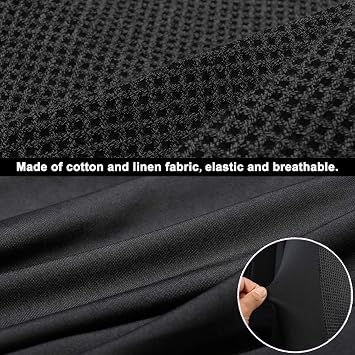 Giant Panda 1 Pair Breathable Universal Fit Car Front Seat Covers for Driver and Passenger Seats, Fit Most Trucks and SUVs, Black