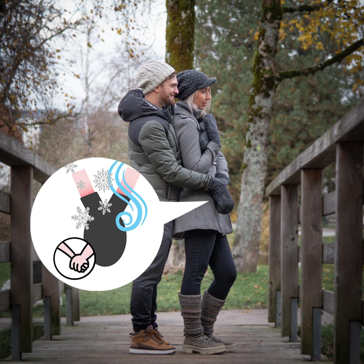 McRon Set Partnerhandschuh Modell Valentin + Fäustlinge