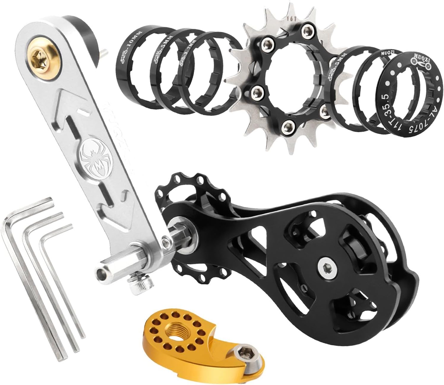kowaku Mountain Bike Single Speed Conversion Kit with Wrench Repairing Bicycle Components Easy Installation Single Speed Cassette