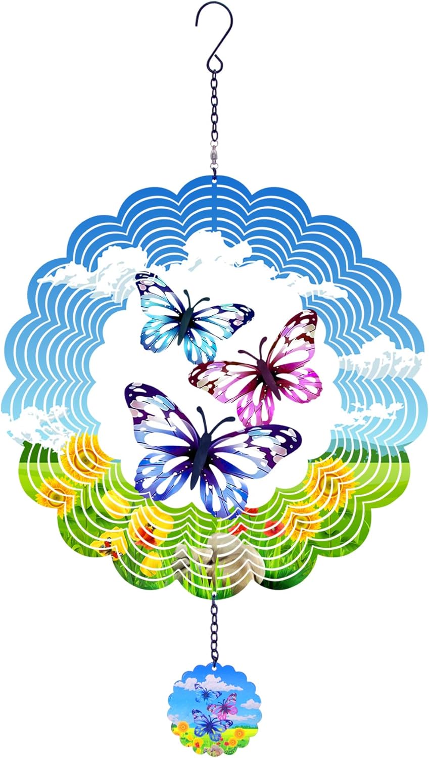 Butterfly Wind Spinners, Outdoor Garden Decor, Wind Chimes for Outside, Wind Spinner Outdoor Colorful Butterfly Mother's Day Decor, Ornaments Kinetic Yard Art, Mother's Day Decorations