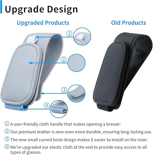 Miniatura 9 de Paquete de 2 soportes magnéticos para lentes de sol para visera de automóvil, clip para lentes de sol para visera de automóvil, ajuste universal