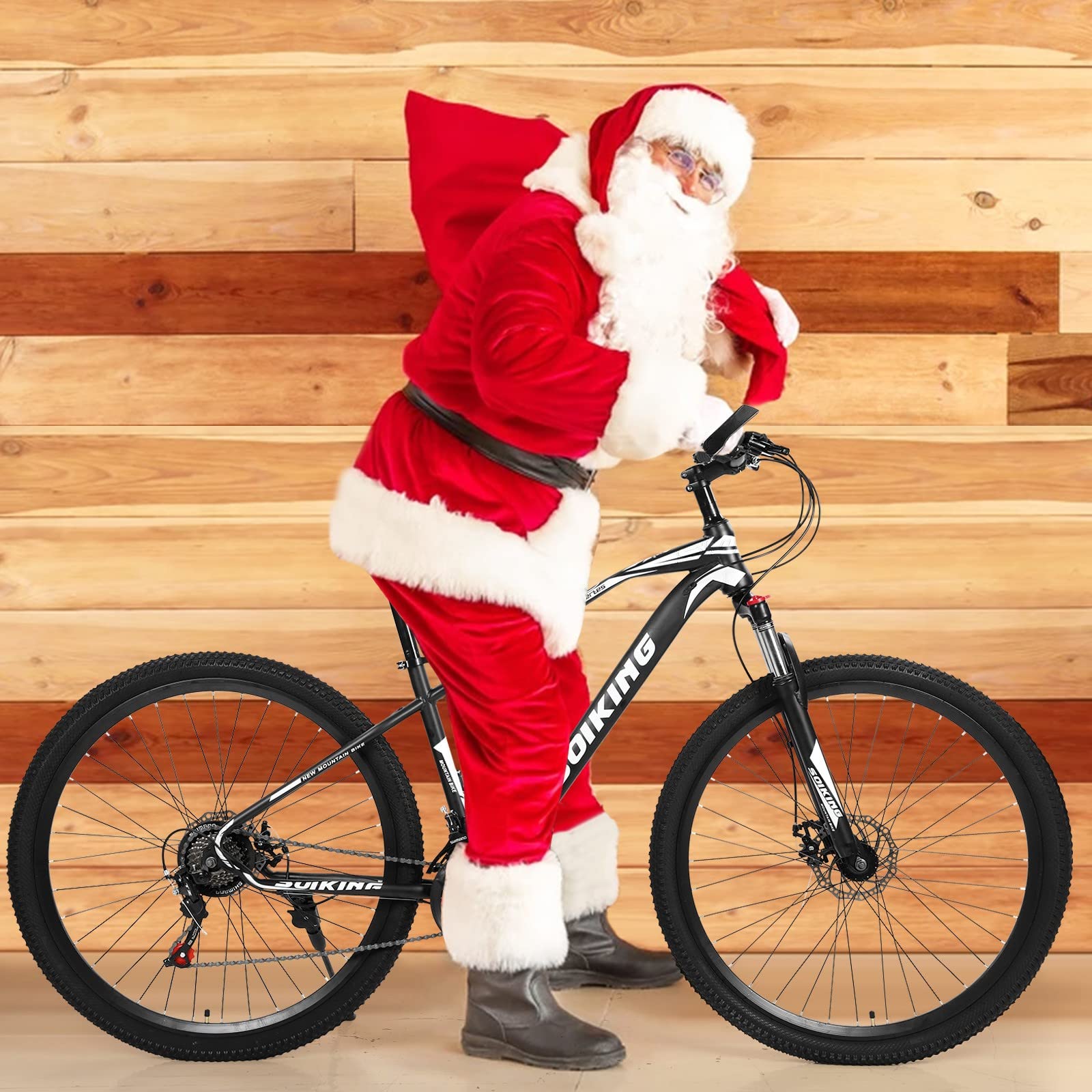 PUTEARDAT 29-inch Adult Folding Bikes 21-Speed High Carbon Steel, Front and Rear Disc Brake Mountain Bike Full Suspension Bike