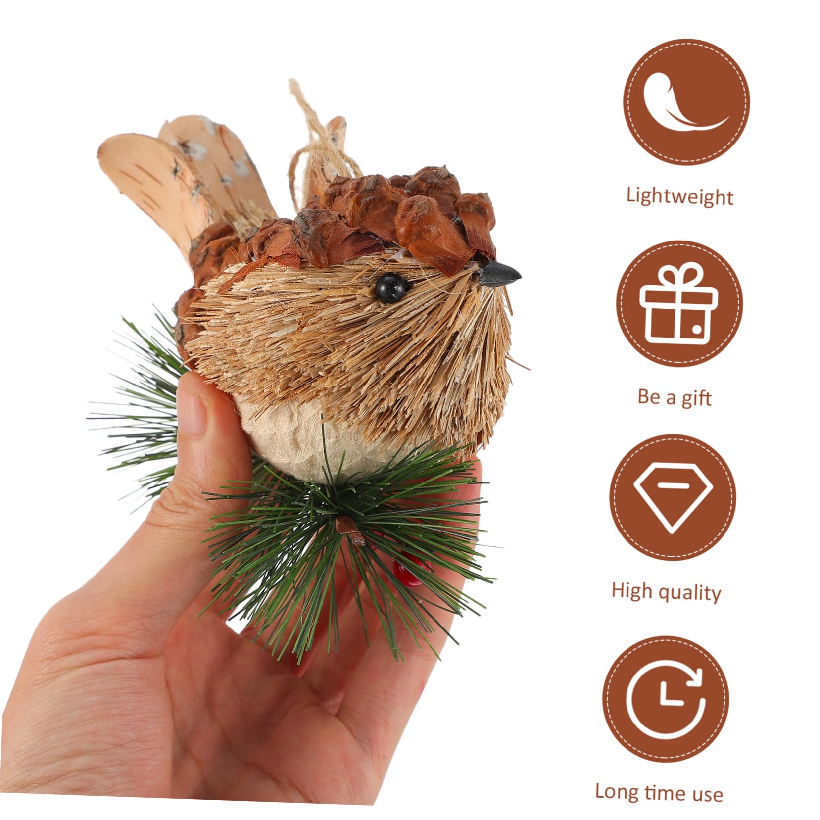 ABOOFAN 4 Pezzi Unici Uccelli Di Paglia Ornamenti Per L'albero Di Natale Ciondolo Decorativo A Forma Di Decorazione Appesa Festiva Ornamento Decorativo Di Natale