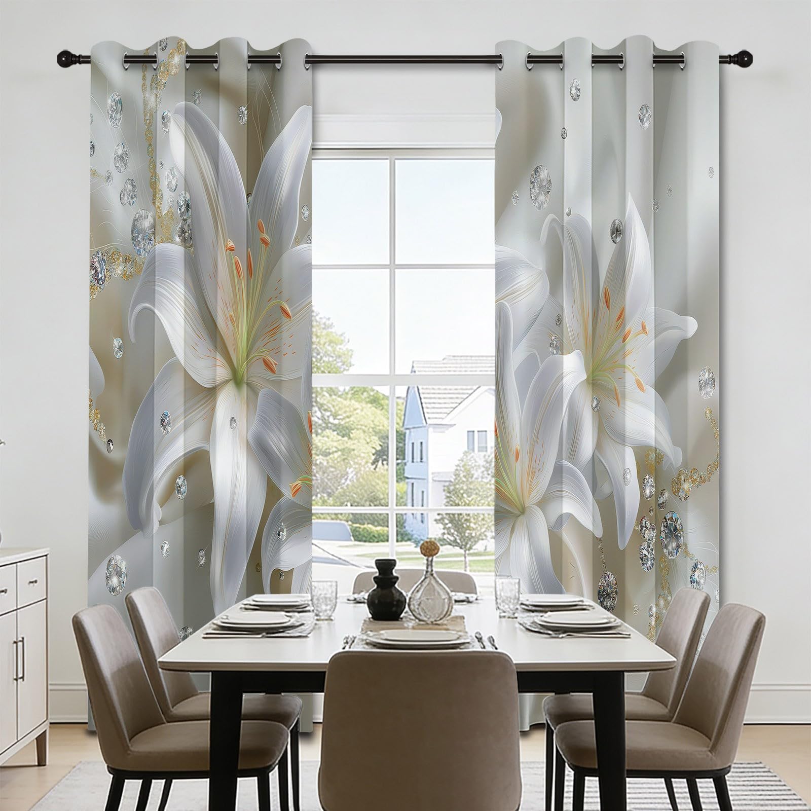 Rideau Occultant Moderne Élégant Chambre Salon, Lot de 2 (140L x 245H cm)