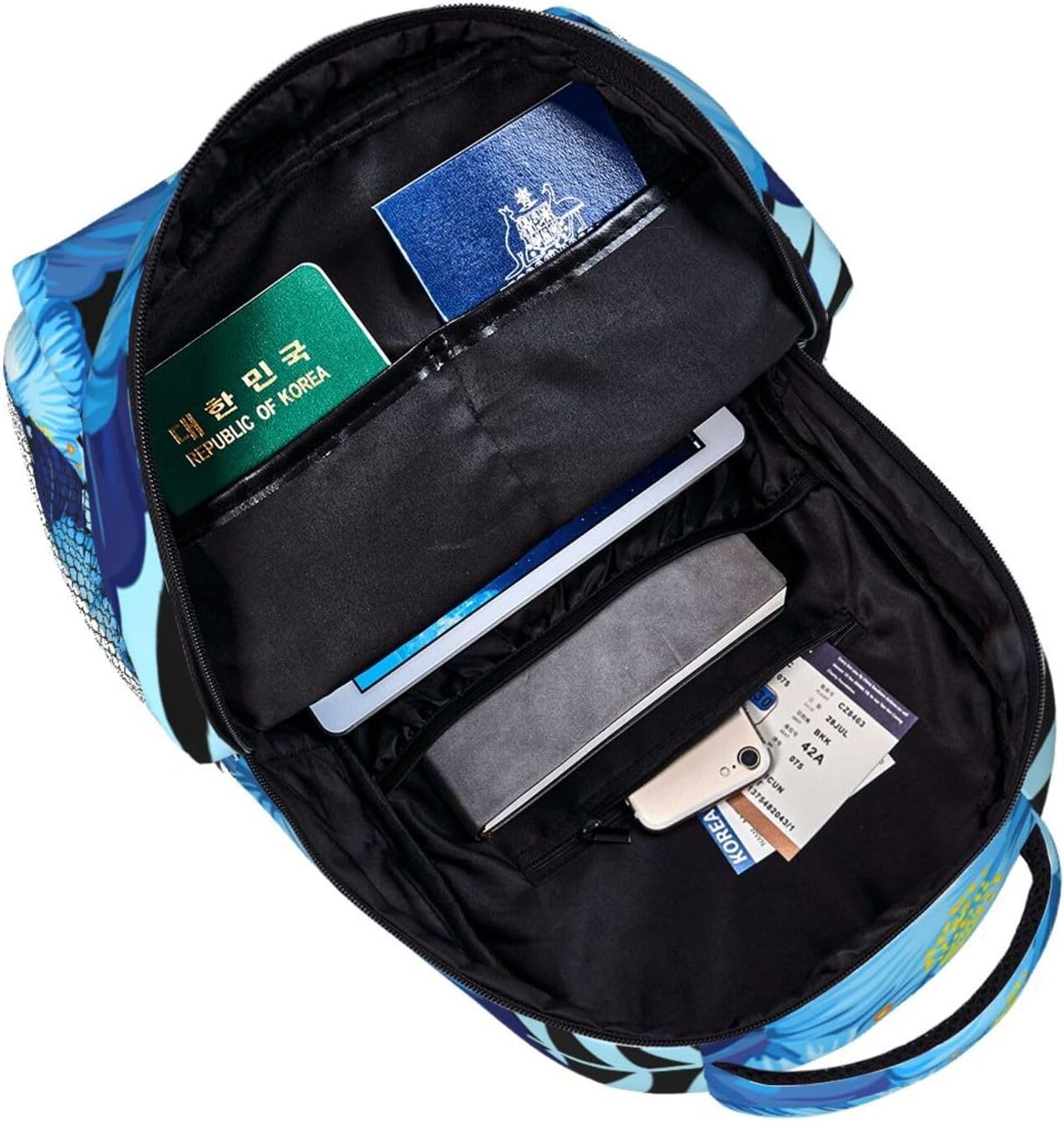 [Zateem] メンズとレディースのバックパック、スクールバックパック、通勤、アウトドア旅行バックパック ハワイ ハイビスカス 花