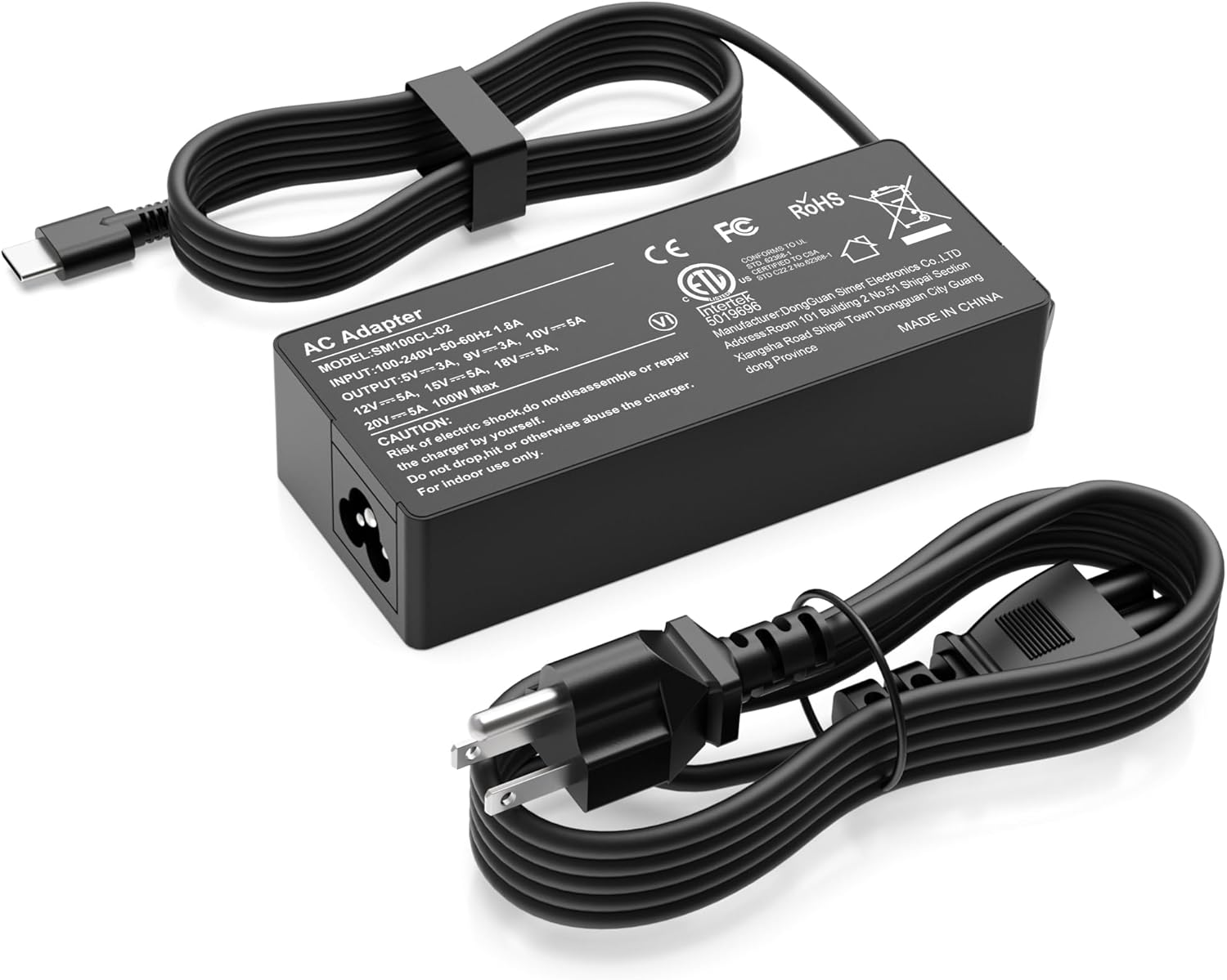 SiKER 100W USB C Charger, Universal USB-C Power Adapter, PD 3.0 Fast Laptop Charger Compatible with MacBook Pro/Air, Lenovo, Dell, HP, ASUS, iPad Pro, Android Phones