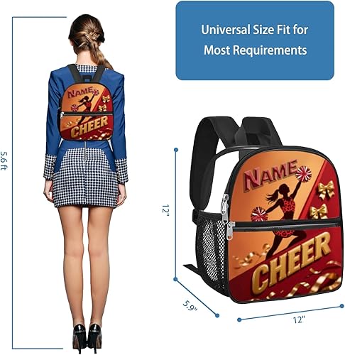 Miniatura 2 de Custom Clear Backpack for Girls - 12x6x12 Inches Cheerleading Schoolbag for Women, Kids, Teens - Stadium Approved Small Transparent TPU Bookbag for