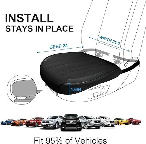 Miniatura 6 de GIANT PANDA Cómoda funda de asiento de automóvil con cojín de espuma viscoelástica integrado, funda inferior para asiento delantero del conductor,