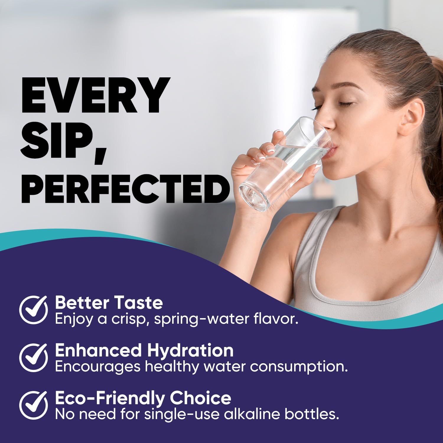 PUREPLUS BORPLFTR50 Repuesto para Bosch 11025825 Ultra Clarity Pro, filtro de agua alcalino para refrigerador, compatible con 12033030, 12028325, 11025825, BORPLFTR55, WFC100MF, B36CT80SNS, 2 unidades