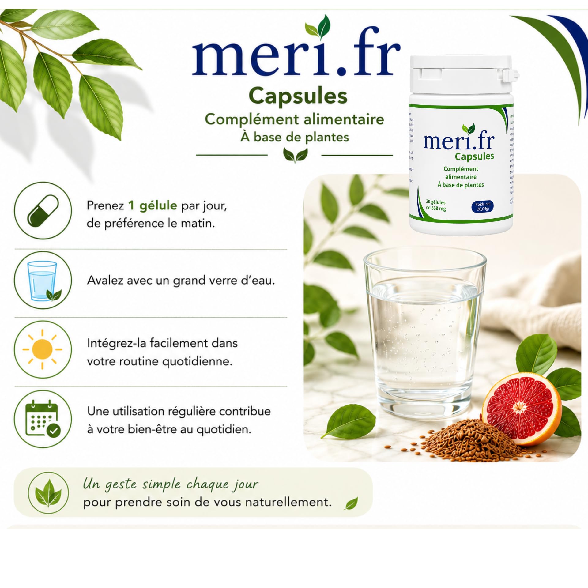 Meri.fr Capsules au Guarana et Orange Sanguine