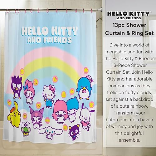 Miniatura 36 de Franco Juego de cortina de ducha y anillos de 13 piezas de Peanuts (producto 100% oficial)