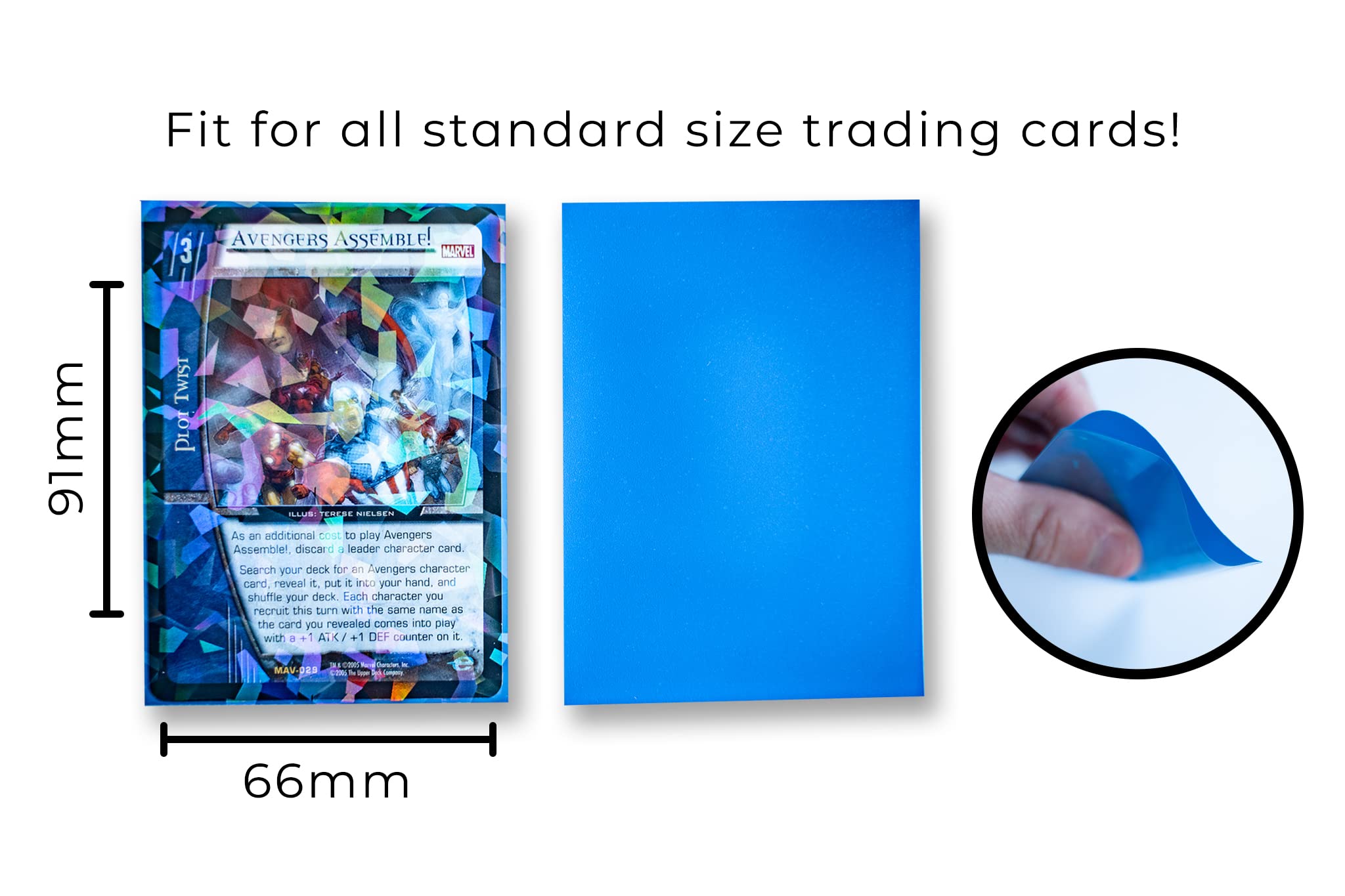 Amazon.com: Premium Preferred Protection 100 Dark Blue Holographic Card  Sleeves Perfect Fit Shiny Trading Card Sleeves Standard Size Pokemon  Sleeves