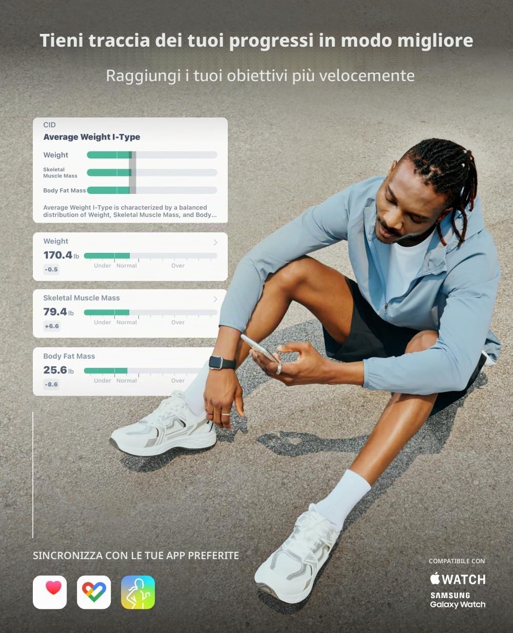 InBody Scala H20N Smart per l'analisi della composizione corporea completa - BMI, grasso corporeo, massa muscolare - Connessione Bluetooth - Beige